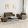 Sofa set with cushions 3 pieces brown fabric by , Sofas - Ref: Foro24-3201595, Price: 489,09 €, Discount: %