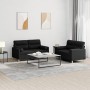 Juego de sofás con cojines 2 piezas tela negro de , Sofás - Ref: Foro24-3201588, Precio: 430,41 €, Descuento: %