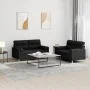 Sofa set with cushions 2 pieces black fabric by , Sofas - Ref: Foro24-3201588, Price: 438,79 €, Discount: %