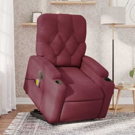 Sillón de masaje elevable eléctrico tela rojo tinto en Sillones | Comprar online en Foru.es