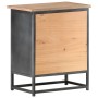 Mesita de noche de madera maciza de acacia gris 40x30x50 cm de vidaXL, Mesitas de noche - Ref: Foro24-323501, Precio: 85,55 €...