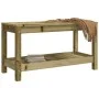 Banco de jardín de madera maciza de pino 82,5x35x45 cm de , Bancos de jardín - Ref: Foro24-832381, Precio: 72,01 €, Descuento: %
