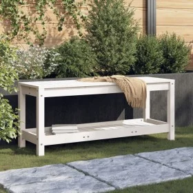 Banco de jardín madera maciza de pino blanco 108x35x45 cm de , Bancos de jardín - Ref: Foro24-832383, Precio: 92,47 €, Descue...