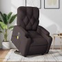 Sillón masaje eléctrico reclinable elevable tela marrón oscuro en Sillones | Comprar online en Foru.es