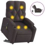 Sillón masaje eléctrico reclinable elevable tela marrón oscuro en Sillones | Comprar online en Foru.es