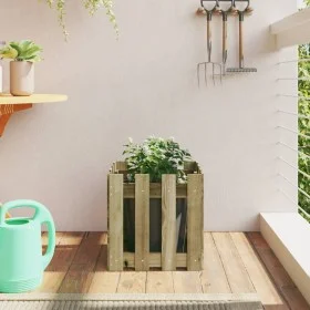 Jardinera diseño de valla madera de pino impregnada 40x40x40 cm de , Maceteros y jardineras - Ref: Foro24-832451, Precio: 22,...