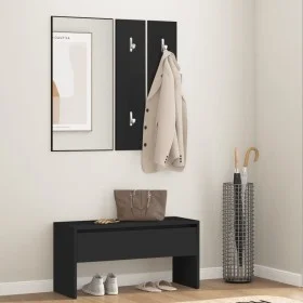 Black engineered wood hall furniture set by , Benches for halls and storage - Ref: Foro24-833512, Price: 61,92 €, Discount: %