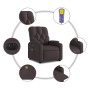 Sillón masaje eléctrico reclinable elevable tela marrón oscuro en Sillones | Comprar online en Foru.es