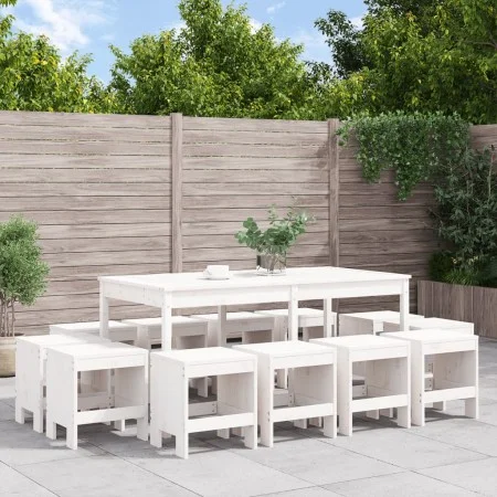 Juego de comedor de jardín 13 piezas madera maciza pino blanco de , Conjuntos de jardín - Ref: Foro24-3157722, Precio: 629,14...