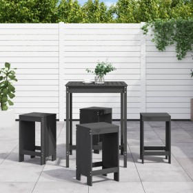 Set de mesa y taburetes altos jardín 5 piezas madera pino gris de , Conjuntos de jardín - Ref: Foro24-3157741, Precio: 318,06...