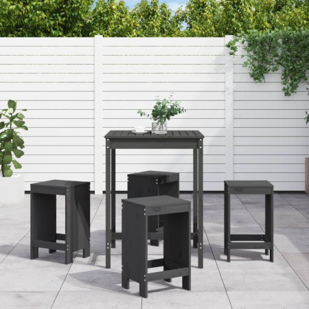Set de mesa y taburetes altos jardín 5 piezas madera pino gris de , Conjuntos de jardín - Ref: Foro24-3157741, Precio: 318,06...