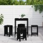 Set de mesa y taburetes altos jardín 5 piezas madera pino negro de , Conjuntos de jardín - Ref: Foro24-3157743, Precio: 316,6...