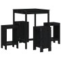 Set de mesa y taburetes altos jardín 5 piezas madera pino negro de , Conjuntos de jardín - Ref: Foro24-3157743, Precio: 316,6...