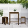 Mesa y taburetes altos de jardín 3 pzas madera pino marrón miel de , Conjuntos de jardín - Ref: Foro24-3157736, Precio: 210,8...