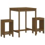Mesa y taburetes altos de jardín 3 pzas madera pino marrón miel de , Conjuntos de jardín - Ref: Foro24-3157736, Precio: 210,8...