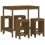 Mesa y taburetes altos de jardín 5 pzas madera pino marrón miel de , Conjuntos de jardín - Ref: Foro24-3157748, Precio: 337,0...