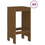 Mesa y taburetes altos de jardín 9 pzas madera pino marrón miel de , Conjuntos de jardín - Ref: Foro24-3157760, Precio: 625,1...
