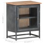 Mesita de noche de madera maciza de acacia gris 40x30x50 cm de vidaXL, Mesitas de noche - Ref: Foro24-323501, Precio: 85,55 €...