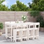 Mesa y taburetes altos jardín 9 pzas madera maciza pino blanco de , Conjuntos de jardín - Ref: Foro24-3157818, Precio: 706,47...