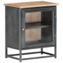 Mesita de noche de madera maciza de acacia gris 40x30x50 cm de vidaXL, Mesitas de noche - Ref: Foro24-323501, Precio: 85,55 €...