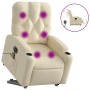 Sillón de masaje eléctrico reclinable elevable tela crema en Sillones | Comprar online en Foru.es