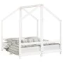 Estructura de cama para niños madera de pino blanco 2x(70x140) de , Cunas y camas para niños - Ref: Foro24-3200593, Precio: 2...