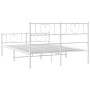 Estructura cama metal con cabecero y estribo blanco 160x200 cm de , Camas y somieres - Ref: Foro24-355533, Precio: 138,76 €, ...