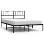 Estructura de cama con cabecero metal negro 135x190 cm de , Camas y somieres - Ref: Foro24-355462, Precio: 94,90 €, Descuento: %
