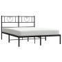Estructura de cama con cabecero metal negro 135x190 cm de , Camas y somieres - Ref: Foro24-355462, Precio: 94,90 €, Descuento: %