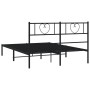 Estructura de cama con cabecero metal negro 135x190 cm de , Camas y somieres - Ref: Foro24-355462, Precio: 94,90 €, Descuento: %