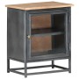 Mesita de noche de madera maciza de acacia gris 40x30x50 cm de vidaXL, Mesitas de noche - Ref: Foro24-323501, Precio: 85,55 €...