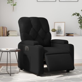 Sillón reclinable eléctrico de cuero sintético negro en Sillones | Comprar online en Foru.es
