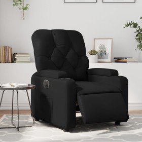 Sillón reclinable eléctrico de cuero sintético negro en Sillones | Comprar online en Foru.es