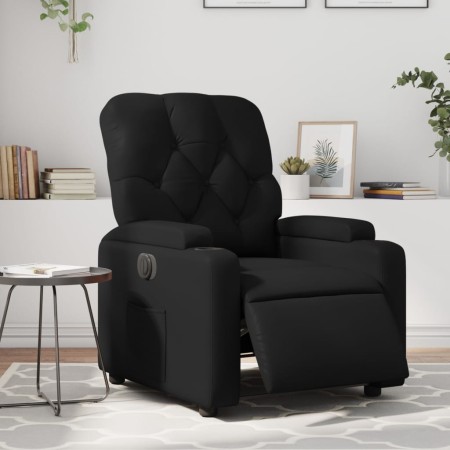 Sillón reclinable eléctrico de cuero sintético negro en Sillones | Comprar online en Foru.es