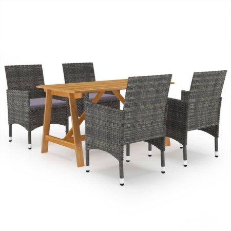 Juego de comedor para jardín de 5 piezas gris de , Conjuntos de jardín - Ref: Foro24-3068736, Precio: 361,96 €, Descuento: %