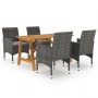 Juego de comedor para jardín de 5 piezas gris de , Conjuntos de jardín - Ref: Foro24-3068736, Precio: 361,96 €, Descuento: %