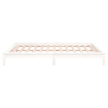 Estructura de cama con LED madera maciza blanca 200x200 cm de , Camas y somieres - Ref: Foro24-820627, Precio: 136,55 €, Desc...