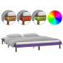 Estructura de cama con LED madera maciza marrón miel 160x200 cm de , Camas y somieres - Ref: Foro24-820619, Precio: 119,58 €,...