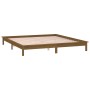 Estructura de cama con LED madera maciza marrón miel 160x200 cm de , Camas y somieres - Ref: Foro24-820619, Precio: 119,58 €,...