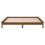 Estructura de cama con LED madera maciza marrón miel 160x200 cm de , Camas y somieres - Ref: Foro24-820619, Precio: 119,58 €,...