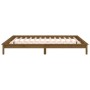 Estructura de cama con LED madera maciza marrón miel 160x200 cm de , Camas y somieres - Ref: Foro24-820619, Precio: 119,58 €,...