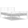 Estructura cama metal cabecero y pie de cama blanco 140x190 cm de , Camas y somieres - Ref: Foro24-372246, Precio: 97,22 €, D...