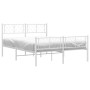 Estructura cama metal cabecero y pie de cama blanco 140x190 cm de , Camas y somieres - Ref: Foro24-372246, Precio: 97,22 €, D...