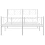 Estructura cama metal cabecero y pie de cama blanco 140x190 cm de , Camas y somieres - Ref: Foro24-372246, Precio: 97,22 €, D...