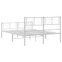 Estructura cama metal cabecero y pie de cama blanco 140x190 cm de , Camas y somieres - Ref: Foro24-372246, Precio: 97,22 €, D...