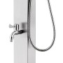 Ducha de jardín con base gris 225 cm acero inoxidable de , Accesorios para piscinas y spa - Ref: Foro24-3070792, Precio: 286,...