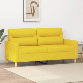 Sofá de 2 plazas de tela amarillo claro 140 cm de , Sofás - Ref: Foro24-359240, Precio: 166,85 €, Descuento: %