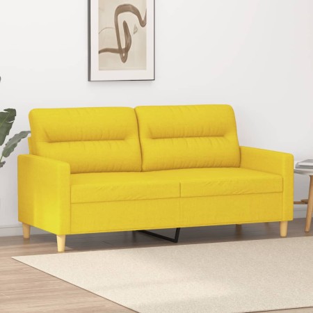 Sofá de 2 plazas de tela amarillo claro 140 cm de , Sofás - Ref: Foro24-359240, Precio: 177,86 €, Descuento: %