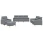 Juego de sofás con cojines 4 piezas tela gris claro de , Sofás - Ref: Foro24-3201544, Precio: 640,61 €, Descuento: %