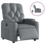 Sillón reclinable eléctrico de cuero sintético gris en Sillones | Comprar online en Foru.es